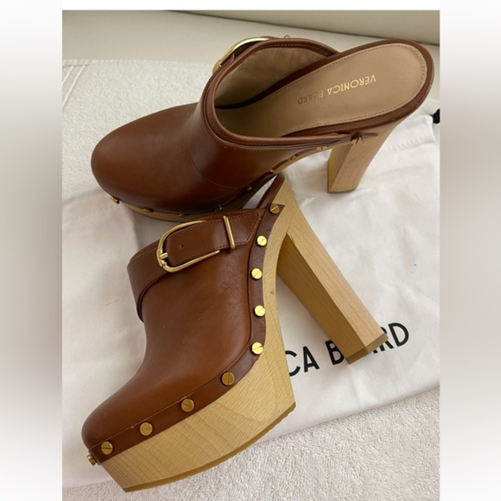 NEW Veronica Beard Alek Slip On Studded High Heel Clogs